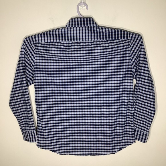 Lucky Brand Mens Slim Fit Long Sleeve Button Up Linen Blend Blue Shirt Size L - Picture 3 of 7